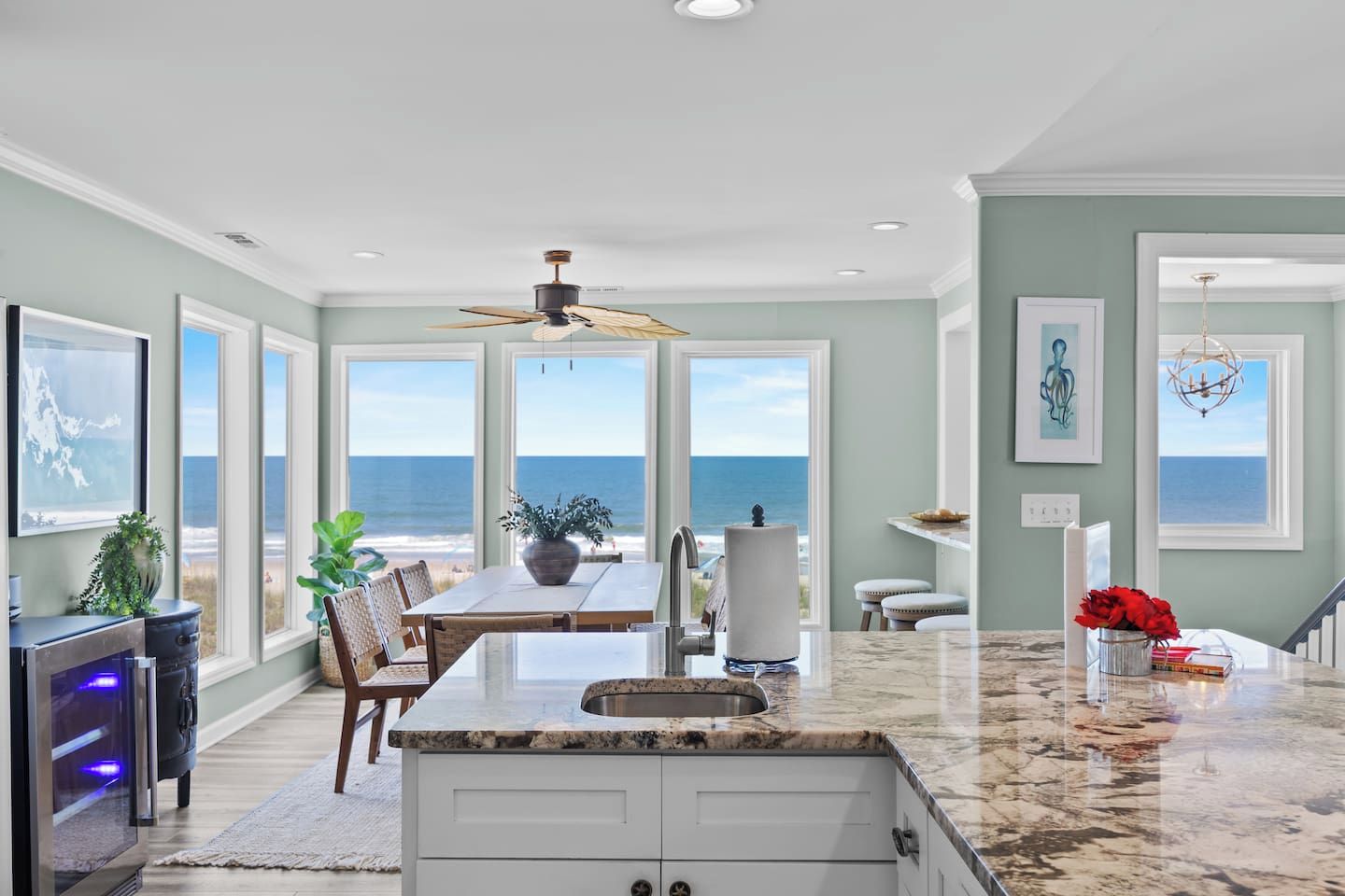 Can you spot the ocean? Yes, from anywhere in the kitchen or living room.