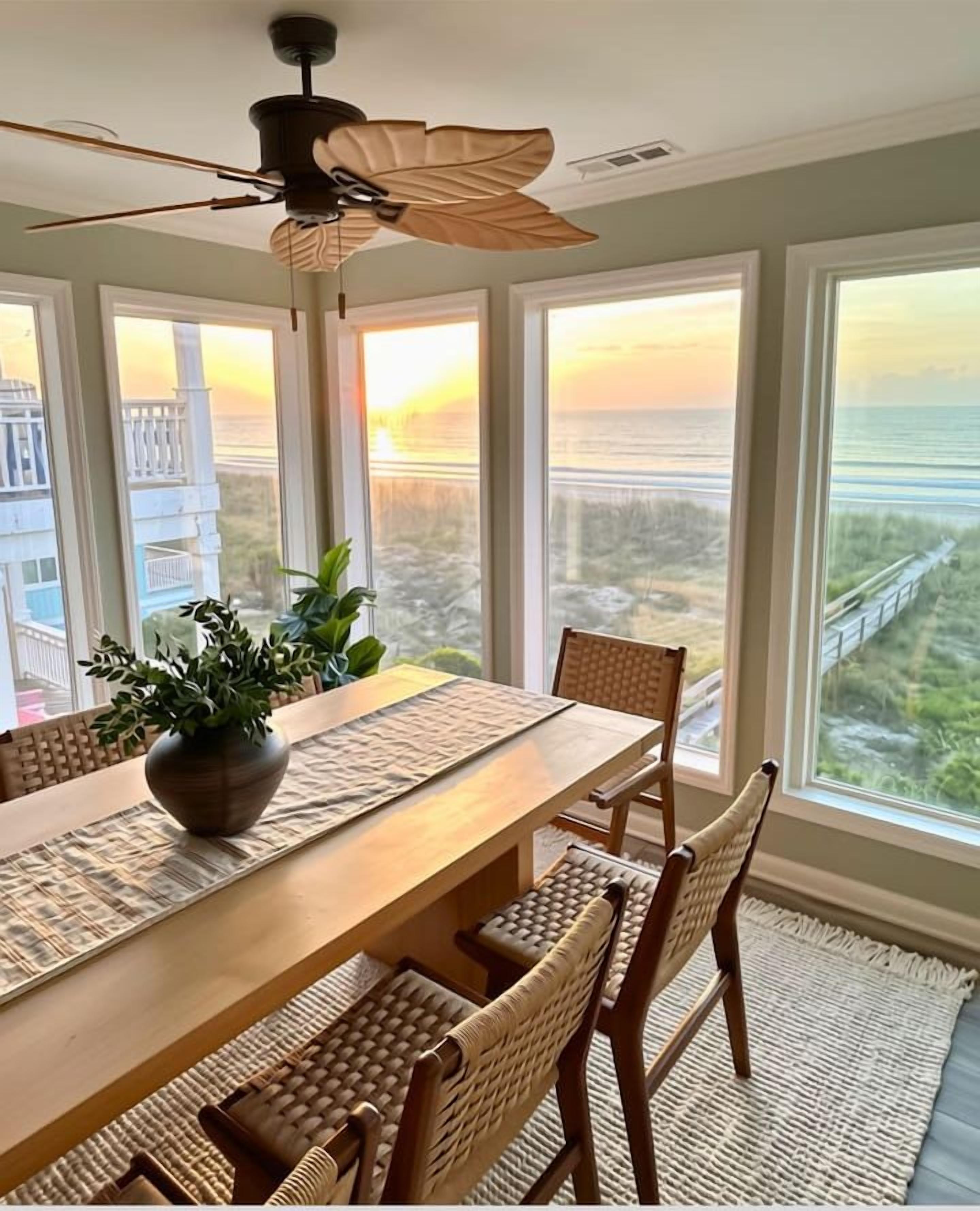 Dining room table seats 8.