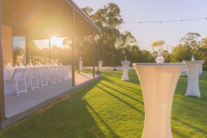 Outdoor banquet area