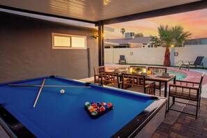 Outdoor dining - Modern 5BR Haven w/ Pool, Hot Tub, & Pool Table! (North Las Vegas)