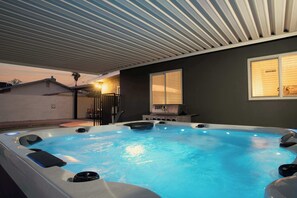 Terrace/patio - Modern 5BR Haven w/ Pool, Hot Tub, & Pool Table! (North Las Vegas)