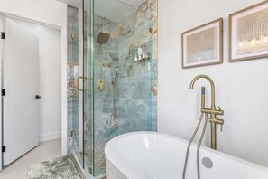 Shower, hair dryer, shampoo - Chill&Play in 6BR Retreat w Pool, Hot Tub & Games! (North Las Vegas)