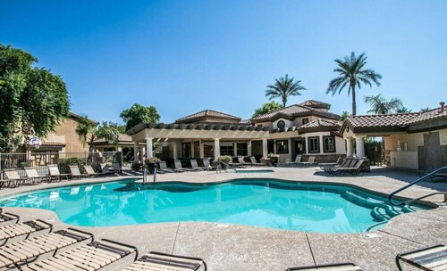 Heated Pools, King Bed, Fast Wi-Fi – Gated East Mesa 2BR Condo with Balcony