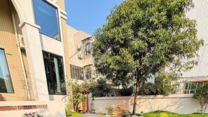 A courtyard with a pond, rocks, and plants. - Quanzhou About Meisu (Quanzhou)
