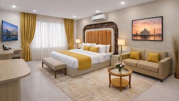 Habitación Deluxe, 1 cama de matrimonio grande | Caja fuerte, sistema de insonorización, tabla de planchar con plancha