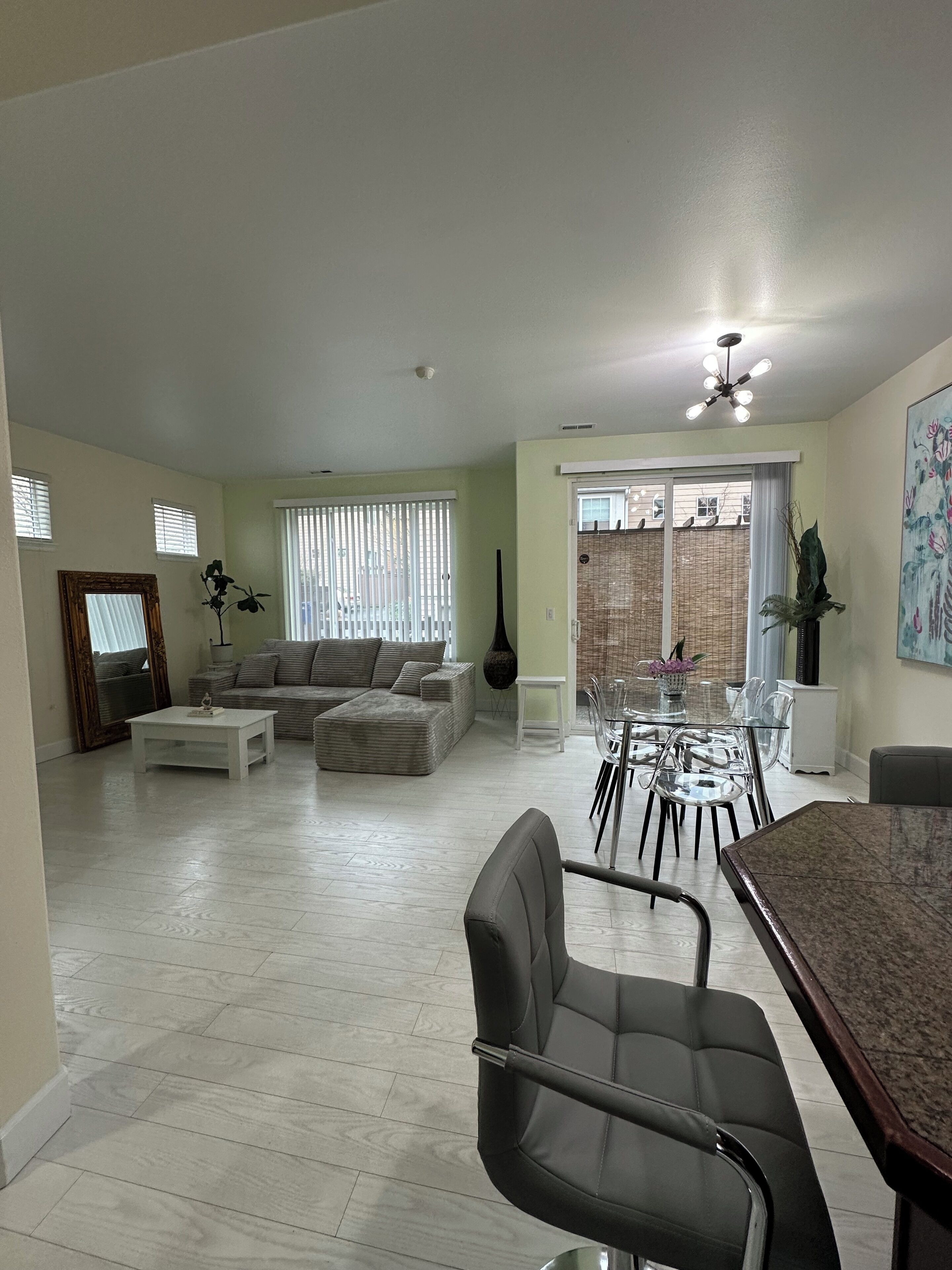 Smart TV, fireplace, computer monitors
