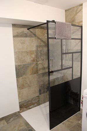 Dusche, Handtücher, Toilettenpapier