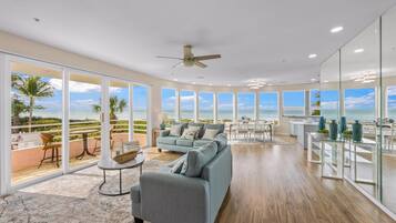 Premium Condo, 2 Bedrooms, Balcony, Beach View | Living area