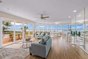 Premium Condo, 2 Bedrooms, Balcony, Beach View | Living area - Anna Maria Island - 3708 Island Paradise (Holmes Beach)