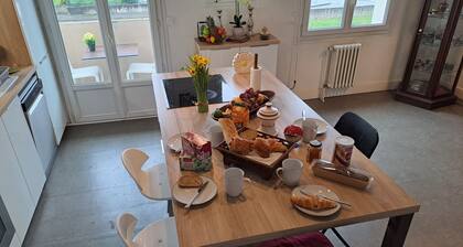 Grand appart4ch ,2 SDB idéal familles / groupes/ pros :centre ville 8 voyageurs