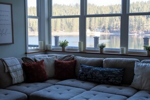 Interior - New Listing! Lakefront | Spacious Deck | Private Dock | Hot Tub | Tram (Harrison)