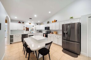 Fridge, microwave, oven, stovetop - Spacious 5BR Pool Oasis Near Disney Resort (Sebastian)