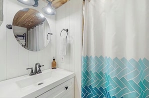 Hair dryer, towels, toilet paper