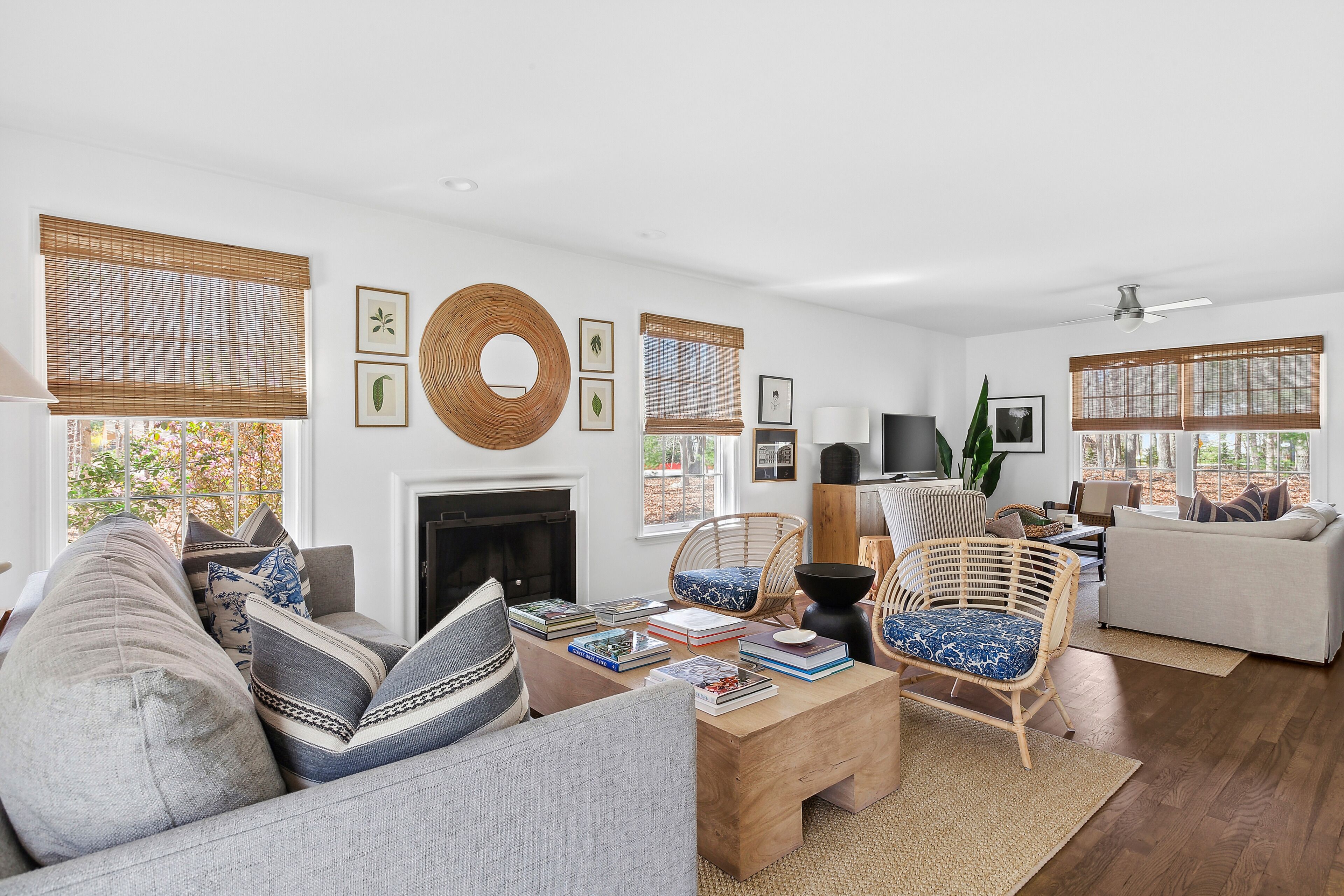 Smart TV, books, stereo, computer monitors