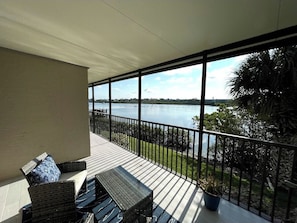 Terrace/patio - Dolphin Watch Waterfront | Indian Shores | Heated Pool | 3-Min Walk to Beach (Indian Shores)