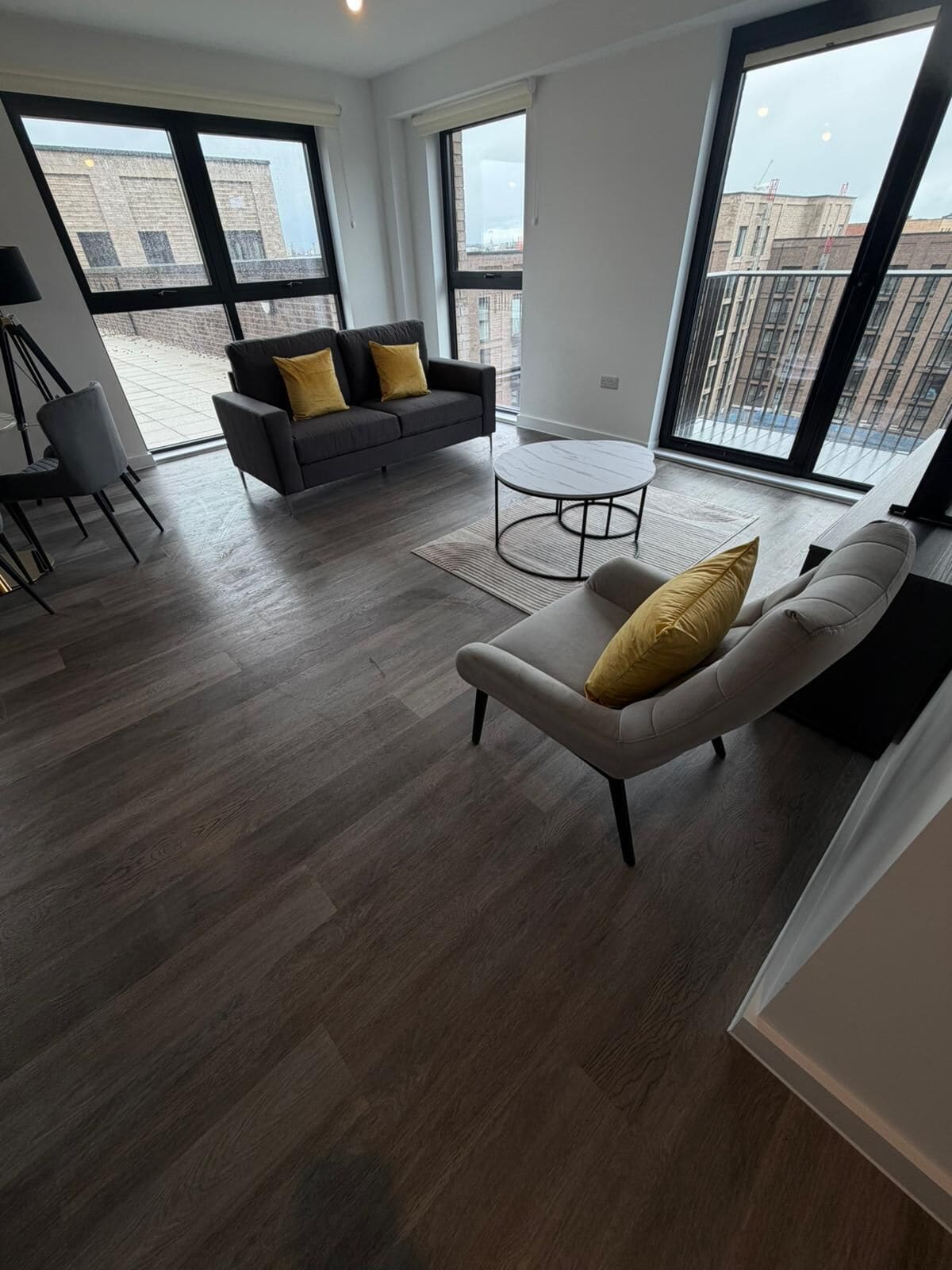 Deluxe Apartment, Balcony, City View | Living area | 55-inch Smart TV with digital channels