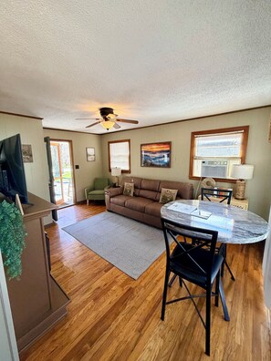 Living area - Beautiful Creekside Cottage with Private Deck in Maggie Valley (Maggie Valley)