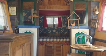 Genuine gypsy caravan in the Tarn gorges