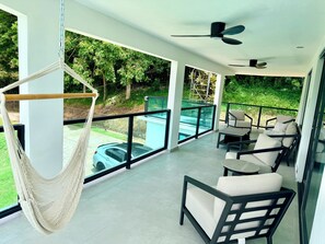 Terrace/patio - @NEW Modern El Yunque Rainforest Best View House with Pool@ (Río Grande)