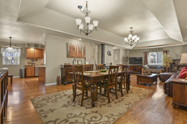 Gather around the dining table for breakfast, dinner, or games