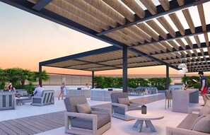 Outdoor dining - Newly Equipped Studio in Rodadero Sur - Beach, Restaurants and Tranquility (Gaira)