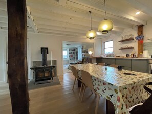 Dining - Tremendous 4-bedroom farmhouse with AC, Sauna and 90acres in charming Roscoe (Roscoe)