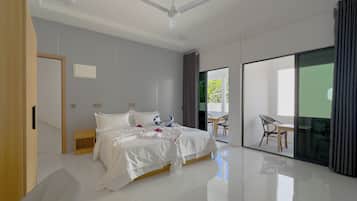 Quarto executivo, sacada, vista para o pátio