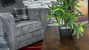 Mobile Home, 2 Bedrooms, Patio | Living area | Books