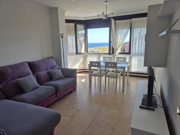 Living area - 3-bedroom apartment with fantastics sea view, Noja, Spain in front of the beach (noja)
