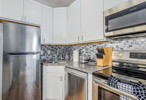 Microwave, oven, stovetop, dishwasher