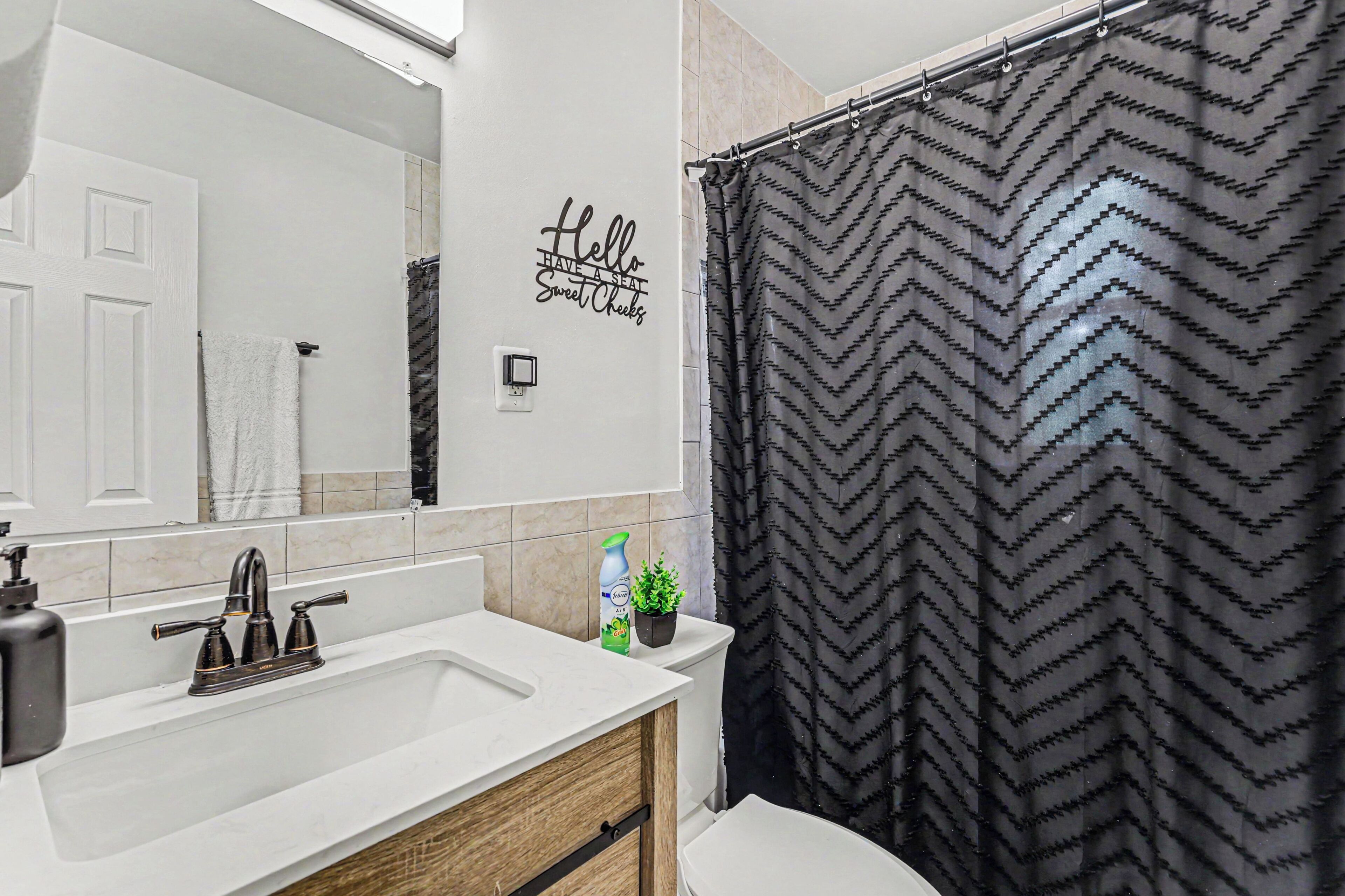 Towels, soap, shampoo, toilet paper