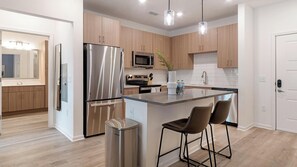 Fridge, dining tables - Landing | Modern 1BD, Gym, Clubhouse (Kissimmee)