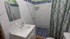 Ducha, toallas, jabón, papel higiénico