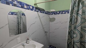 シャワー、タオル、石鹸、トイレットペーパー