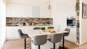 Apartment, 3 Bedrooms, City View | Private kitchen | Espresso maker, coffee/tea maker, microwave, dishwasher