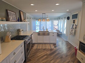 Fridge, microwave, oven, stovetop - Lake James Lakehouse w/ Deck, Dockspace, Views & room for 8! (Angola)