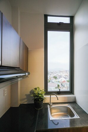 Suite, Stadtblick | Eigene Küche