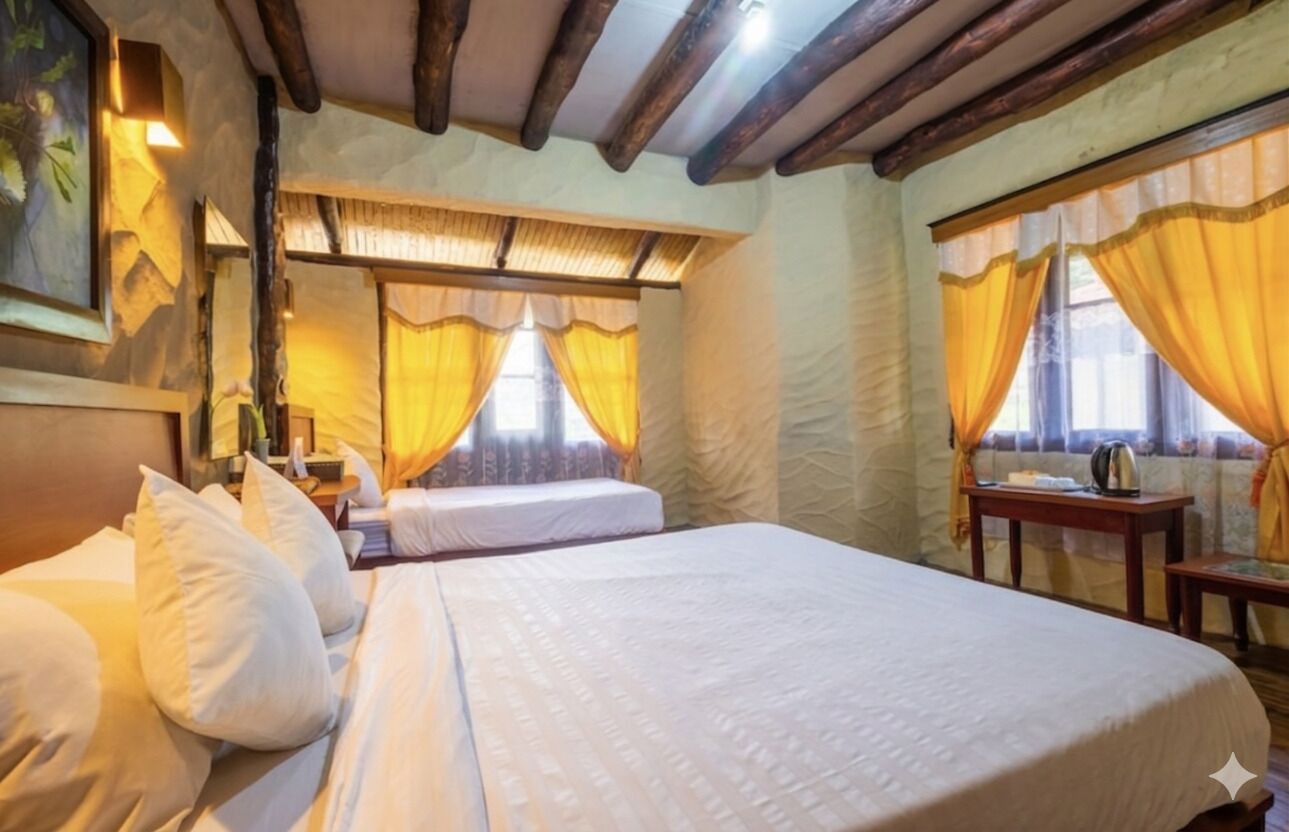 Phòng 2 giường đơn Deluxe, 1 phòng ngủ, quang cảnh sân vườn