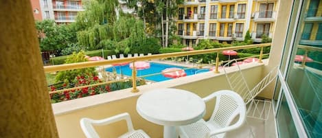 Twin Room, Balcony, Pool View | Balcony view