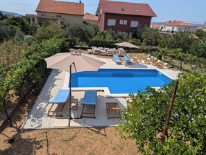 Pool - Apartments Good Times with heated pool (Kaštel Kambelovac)