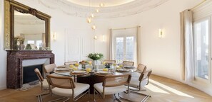 Dining - Fully Air-Conditioned,View Of The Eiffel Tower-Duplex With Services La Madeleine (Paris)