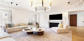 Living area - Fully Air-Conditioned,View Of The Eiffel Tower-Duplex With Services La Madeleine (Paris)