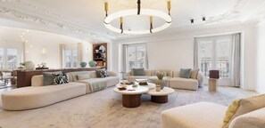 Living area - Fully Air-Conditioned,View Of The Eiffel Tower-Duplex With Services La Madeleine (Paris)