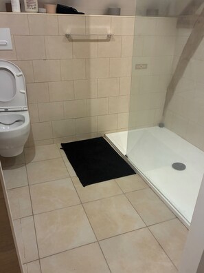 Douche, baignoire à jets, sèche-cheveux, bidet