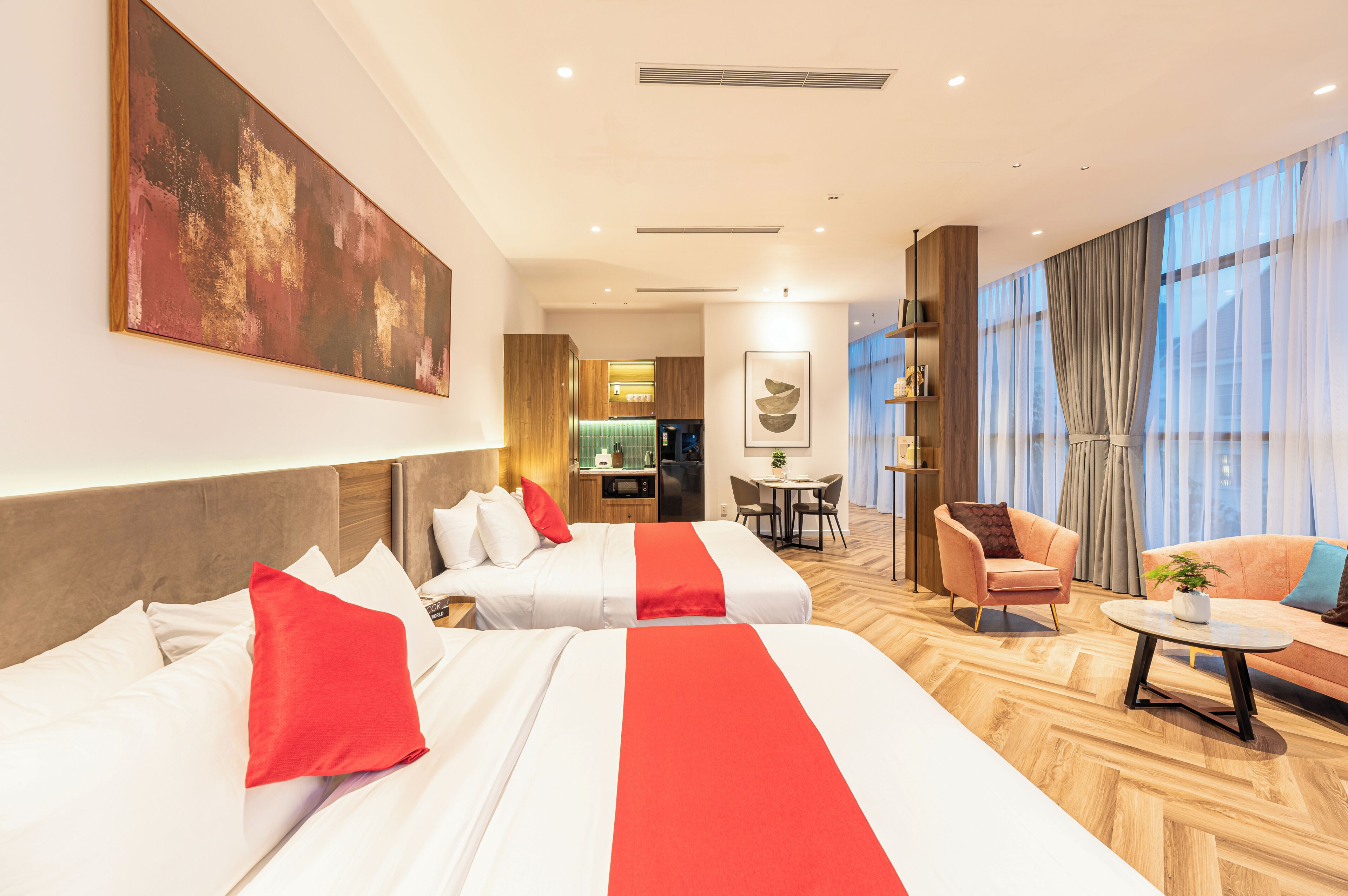 Hochwertige Bettwaren, Select-Comfort-Betten, individuell dekoriert