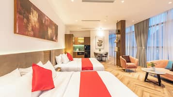 Premium bedding, Select Comfort beds, individually decorated