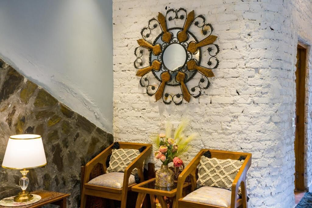 Deluxe-Ferienhaus, Blick auf den Innenhof | Innenbereich