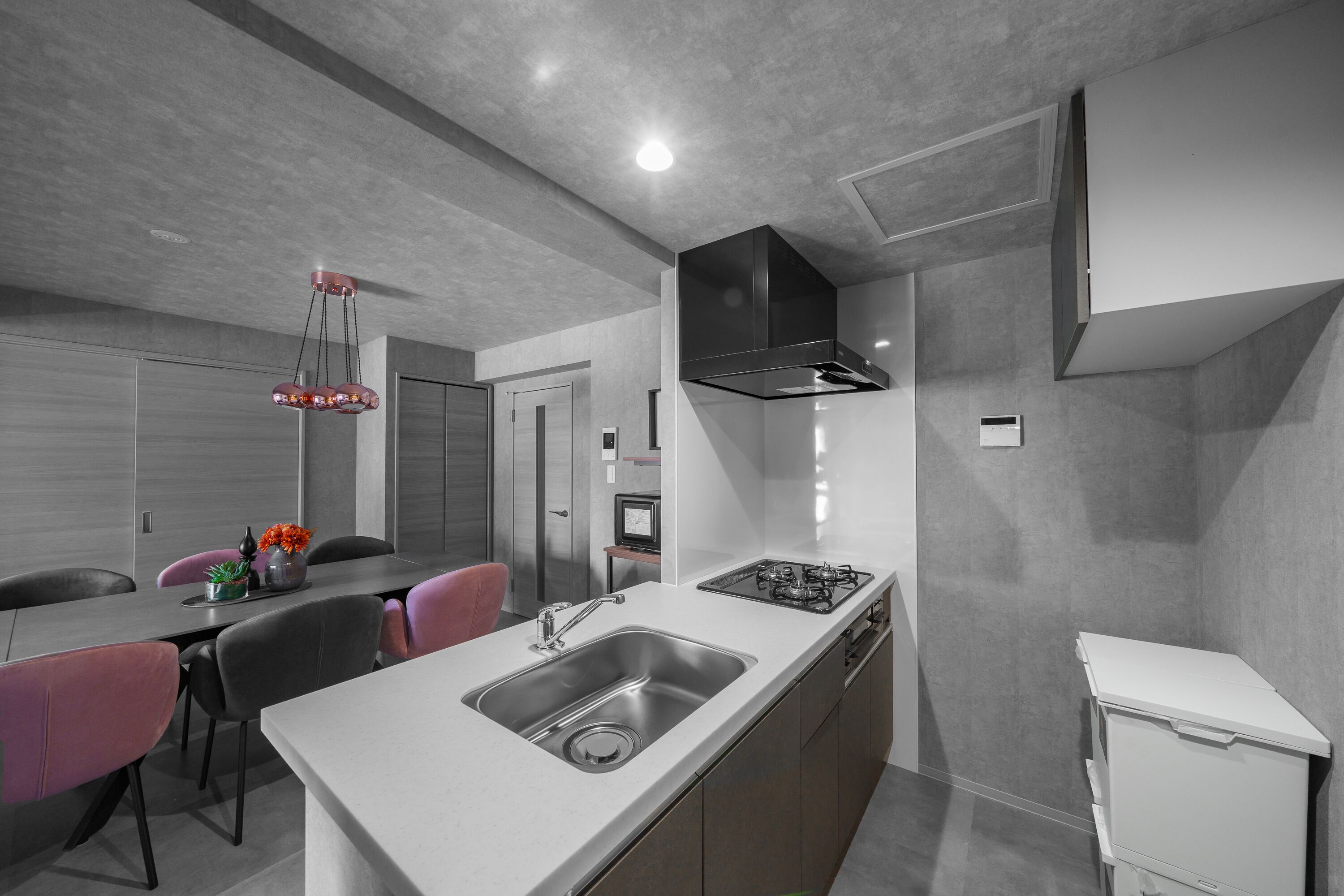 Apartment | Private kitchen | Fridge, microwave, stovetop, rice cooker