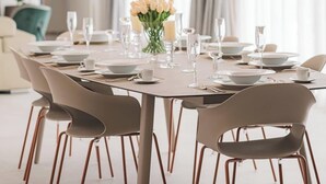 A dining area with a round table, multiple chairs, and pendant lighting. - The luxury villa Ivory E3 Rawai Phuket (Rawai)