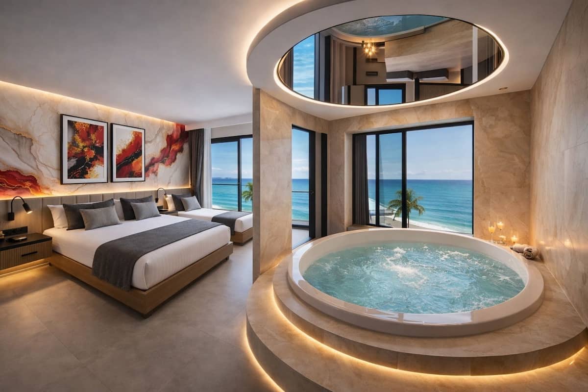 Family Room, Balcony, City View | Jetted bathtub